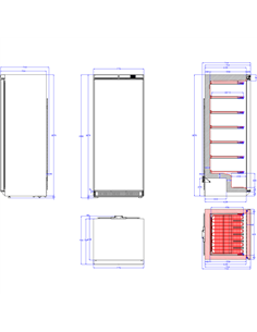 Commercial Freezer Upright cabinet Stainless steel 600 litres Single door GN2/1 Static cooling | DA-F600S 2