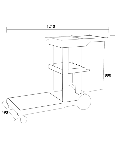 Professional Janitor/Cleaning Trolley 1210x490x990mm | DA-GX33G
