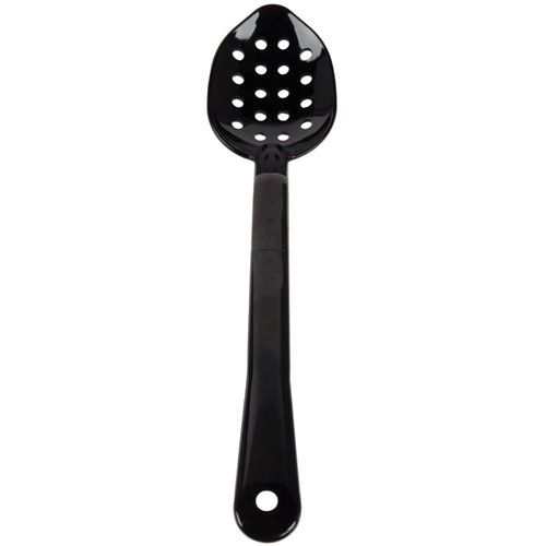 13&quot Buffet Catering Perforated Serving Spoon Black Polycarbonate| DA-SSPC13P