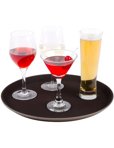 Non-skid Serving tray Super plastic Round 11&quot Black | DA-WHF1100