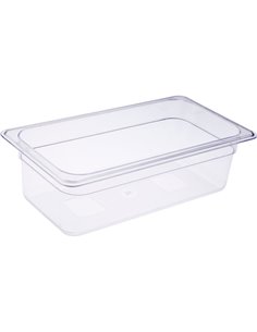 Heavy duty Polycarbonate Gastronorm Pan GN1/3 Depth 100mm Clear 3 litres | DA-PCPAN13100