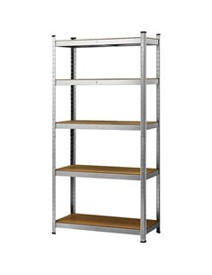 Garage Shelving Unit Medium duty 700x300x1500mm 5 shelves 175 kg/shelf Galvanized steel | DA-G7030