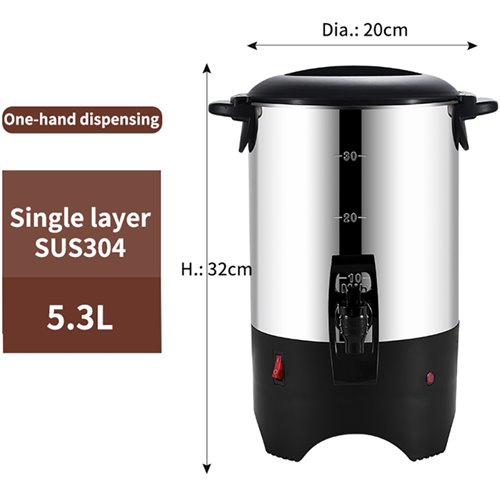 Commercial Coffee Urn 5.3 litres Stainless steel | Stalwart DA-YT304CUPC