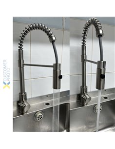 Kitchen Sink Mixer Tap Pullout spray spout Single lever Stainless steel | DA-3047109 2