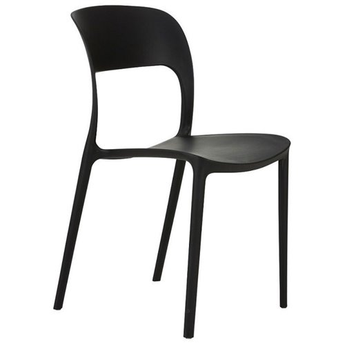 4pcs Bistro Dining Chair Plastic Black Indoors &amp Outdoors | DA-WW053BLACK