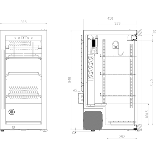 Professional Meat Dry Aging Maturing Refrigerator 75 litres | DA-SN75