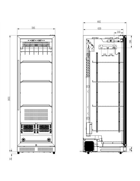 Professional Meat Dry Aging Maturing Refrigerator 415 litres | DA-SN415