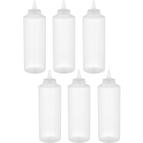 6 pack of Squeeze Sauce Bottles 341ml/12oz Clear | DA-WQSB12WC