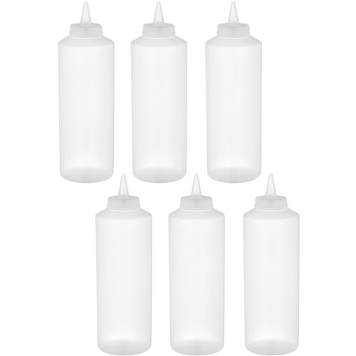 6 pack of Squeeze Sauce Bottles 341ml/12oz Clear | DA-WQSB12WC
