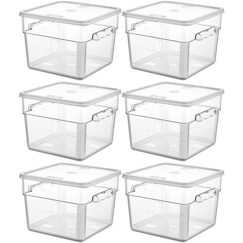 Pack of 6 Food storage Container with lid 11.4 litre 290x300x212mm Polypropylene | DA-GSPP12+GSPPL12