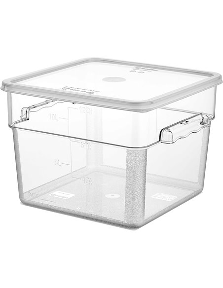 Pack of 6 Food storage Container with lid 11.4 litre 290x300x212mm Polypropylene | DA-GSPP12+GSPPL12