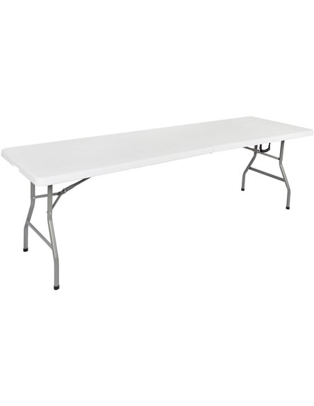 8ft White Rectangular Catering Folding Table 2400 x 760mm