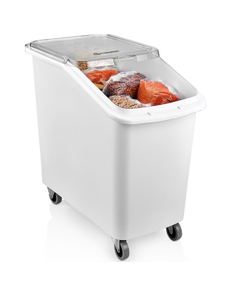 Mobile Ingredient Bin 100 litre Transparent lid | Stalwart DA-GIB01