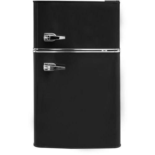 Double Door Retro Refrigerator with Freezer 90 Litre Black | DA-BCD90