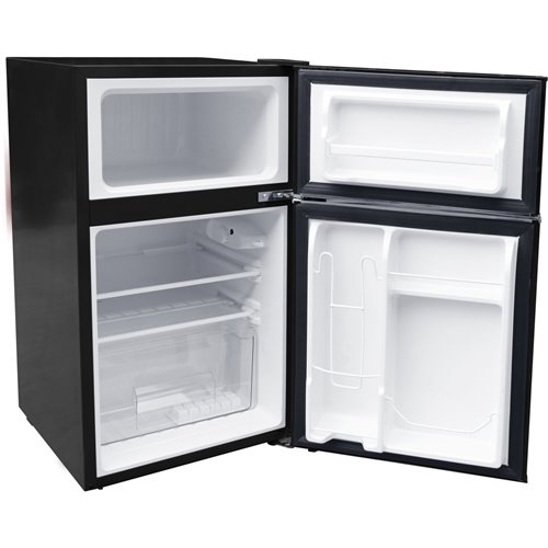 Double Door Retro Refrigerator with Freezer 90 Litre Black | DA-BCD90