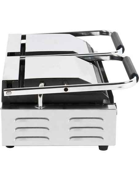 Heavy Duty Twin Panini Contact grill Dual Zone 1.8kW Ribbed | Stalwart DA-MLP813