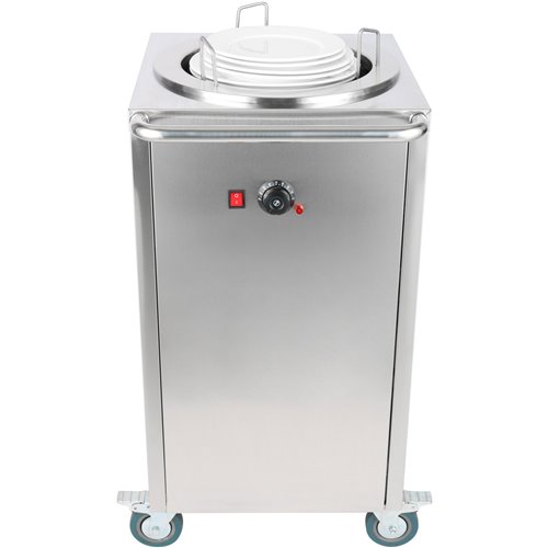 Heated Plate dispenser trolley Stainless steel 12''/300mm 50 plates | DA-TDDS1
