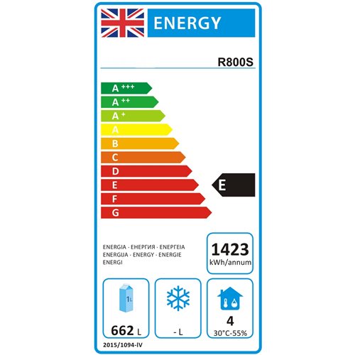 Commercial Refrigerator Upright cabinet 800 litres Stainless steel Twin door GN2/1 Fan assisted cooling | DA-R800S