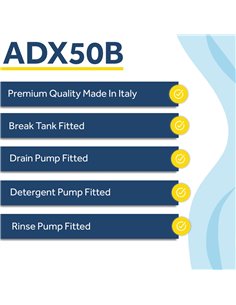 Commercial Dishwasher Premium 500mm basket 20 baskets/hour Break tank, Drain Pump, Detergent dosing pump | DA-ADX50B 2