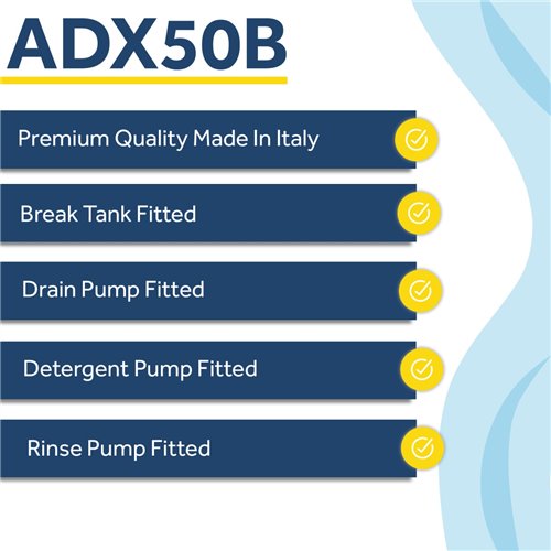 Commercial Dishwasher Premium 500mm basket 20 baskets/hour Break tank, Drain Pump, Detergent dosing pump | DA-ADX50B