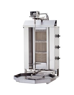 Commercial Gyros/Kebab grill Gas Fixed body Top motor 3 burners 10.5kW | Stalwart DA-DN220