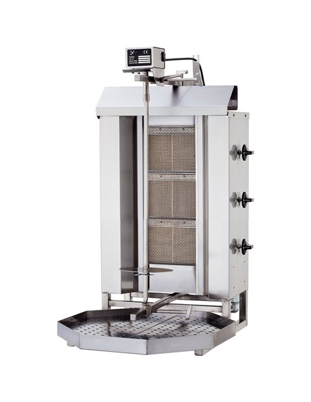 Commercial Gyros/Kebab grill Gas Fixed body Top motor 3 burners 10.5kW | Stalwart DA-DN220