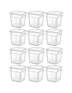 Pack of 12 Food storage Container with lid 3.8 litre 201x189x187mm Polypropylene | DA-GSPP4+GSPPL2