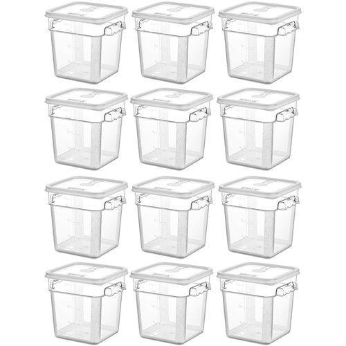 Pack of 12 Food storage Container with lid 3.8 litre 201x189x187mm Polypropylene | DA-GSPP4+GSPPL2