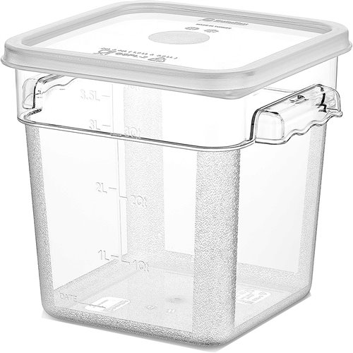 Pack of 12 Food storage Container with lid 3.8 litre 201x189x187mm Polypropylene | DA-GSPP4+GSPPL2