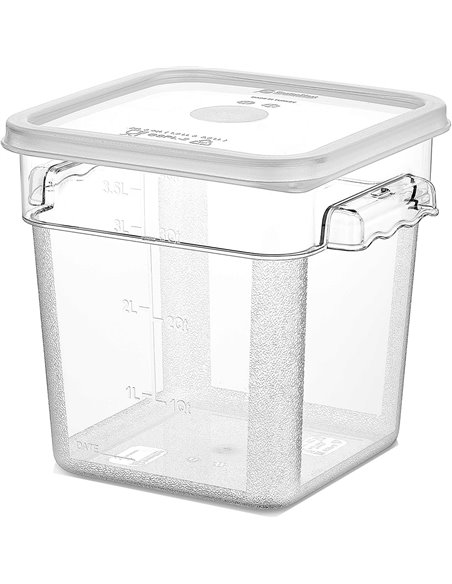 Pack of 12 Food storage Container with lid 3.8 litre 201x189x187mm Polypropylene | DA-GSPP4+GSPPL2