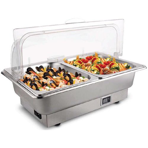 Roll top Chafer Electric heating GN1/1 Stainless steel Plastic cover 9 litres | DA-ECD09A2