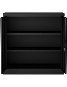 Commercial Metal Black Storage Cabinet Lockable with 2 Shelves 900x400x900mm | Stalwart FCA9BLACK 2