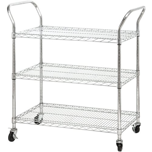 Commercial Utility Cart Chrome Wire 3 Tier 900x450x1100mm | DA-TR9045110A3CW