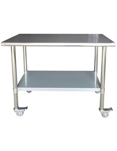 Commercial Mobile Work table Stainless steel Bottom shelf 600x450x900mm | DA-WTG600X450C