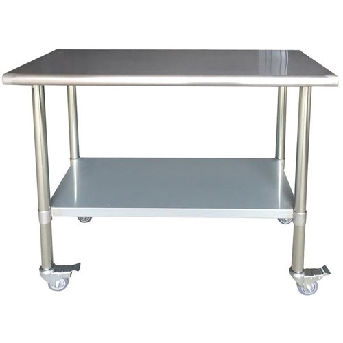 Commercial Mobile Work table Stainless steel Bottom shelf 600x450x900mm | DA-WTG600X450C