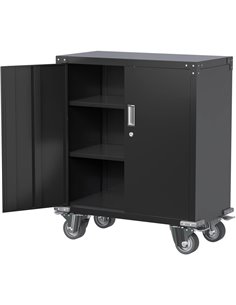 Commercial Storage Cabinet with wheels Black 820x410x900mm | Stalwart DA-DL9