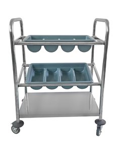 Cutlery &amp Tray Trolley 2 trays &amp Undershelf 570x350x860mm | DA-CTT2 2