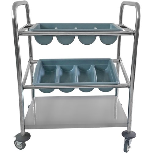 Cutlery &amp Tray Trolley 2 trays &amp Undershelf 570x350x860mm | DA-CTT2