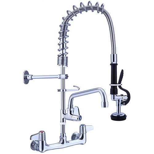 Pre Rinse Spray Unit with Swing faucet Wall mount Double inlet Height 600mm Stainless steel | DA-EQ7802A08