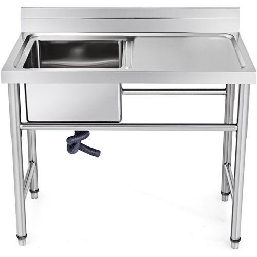 Commercial Sink Stainless steel 1200x600x900mm 1 bowl left Splashback | Stalwart SINK12060LEFT Commercial Sink Stainless steel 1200x600x900mm 1 bowl left Splashback | Stalwart SINK12060LEFT