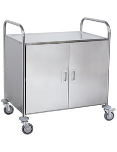Commercial Serving/Service/Clearing Trolley with Cabinet &amp Doors Stainless steel 3 tier 860x540x940mm | DA-RST3AD