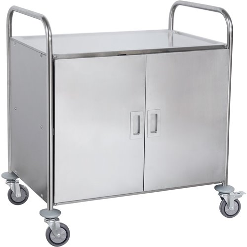 Commercial Serving/Service/Clearing Trolley with Cabinet &amp Doors Stainless steel 3 tier 860x540x940mm | DA-RST3AD