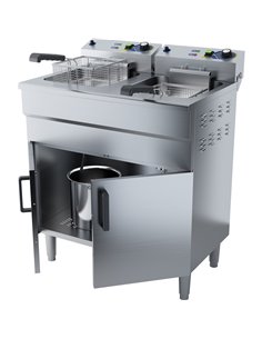 Commercial Fryer Double Electric 2x16 litre 6kW Free standing | DA-EF162VC 2