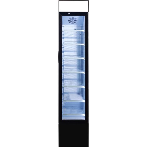 Commercial Display Freezer Upright 105 litres Hinged glass door LED canopy Black | Stalwart DA-SD105B