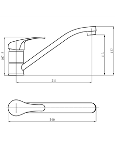 Kitchen Sink Mixer Tap Single lever Chrome | DA-50128000 2