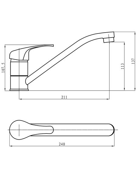 Kitchen Sink Mixer Tap Single lever Chrome | DA-50128000
