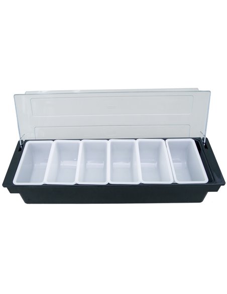 Garnish Tray / Condiment Holder with Lid 6 Compartments | DA-CHC46