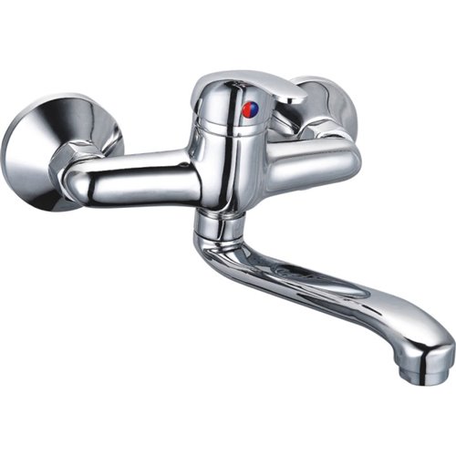 Wall Mounted Mixer Tap with Stainless Steel Spout Single Lever Chrome | DA-60128000