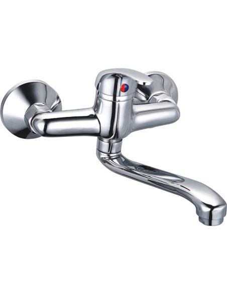 Wall Mounted Mixer Tap with Stainless Steel Spout Single Lever Chrome | DA-60128000