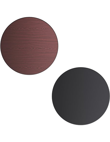 Laminated Round Table top Reversible Mahagony &amp Black Ø30'' | DA-TT30RMB